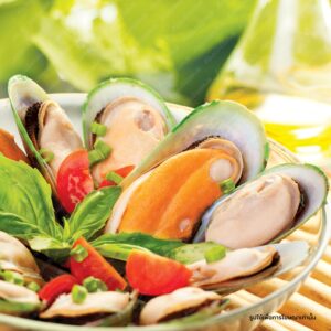หอยแมลงภู่สุกครึ่งฝา 1 กก/kg – fooddeehub Natural Coast Cooked NZ mussels – half shell